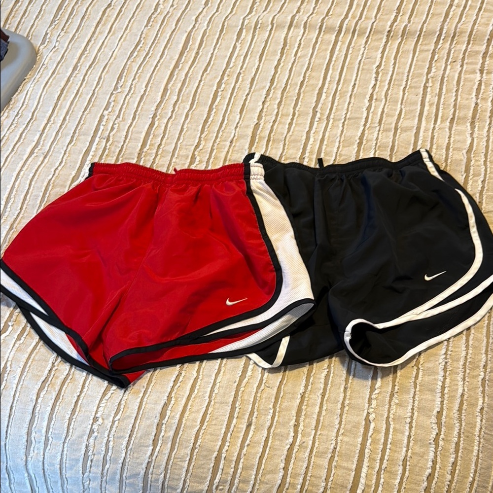 Nike Women's Athletic Shorts - Red and Black